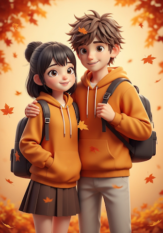 Autumn Anime Embrace