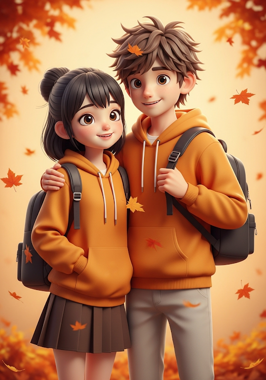 Autumn Anime Embrace