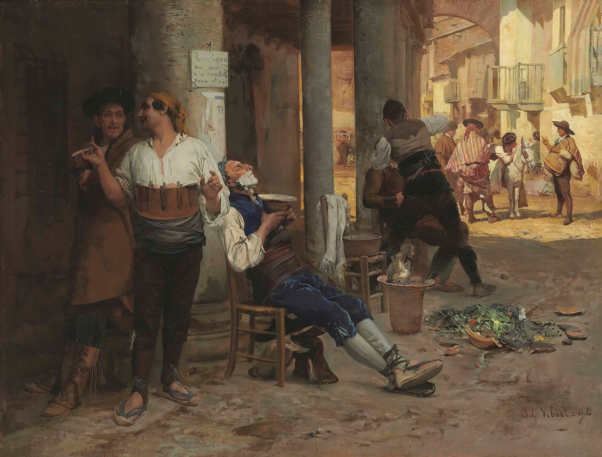 Barbier ambulant Espagne 1868