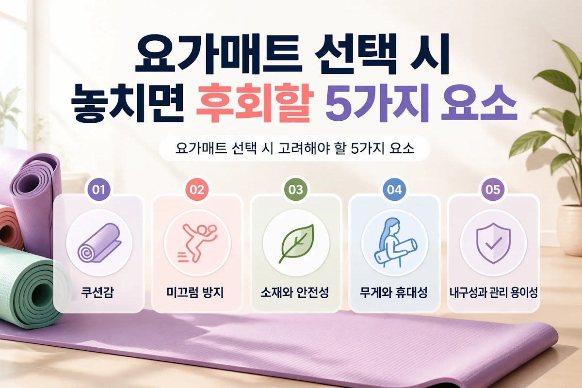 요가매트 선택 시 놓치면 후회할 5가지 요소