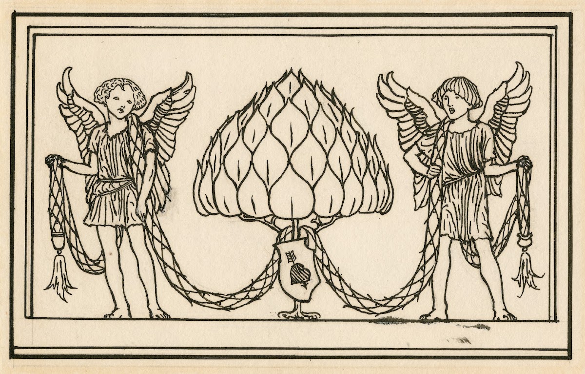 Design for ornamental head piece to act 3 scene 1 of The tempest 1900