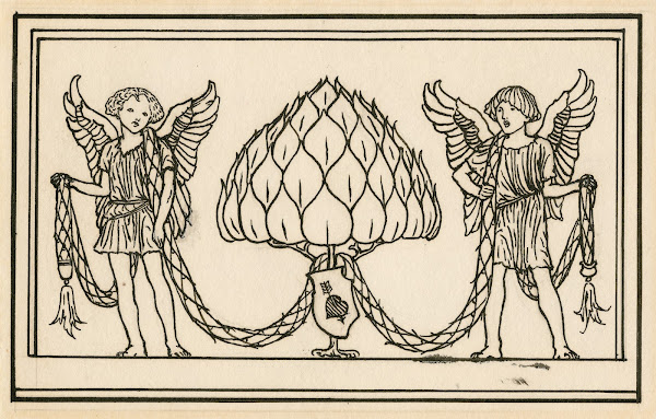 Design for ornamental head piece to act 3 scene 1 of The tempest 1900