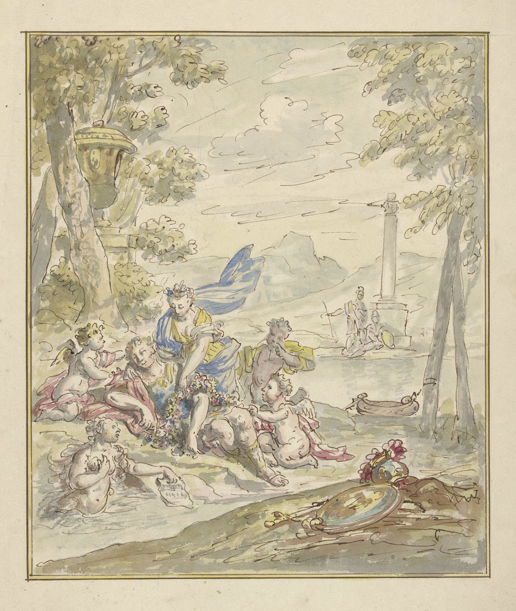 Ontwerp voor een kamerbeschildering met Armida en Rinaldo 1677   1755