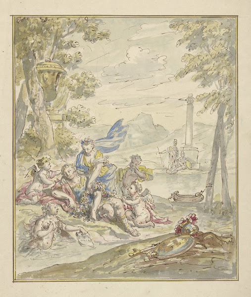Ontwerp voor een kamerbeschildering met Armida en Rinaldo 1677   1755