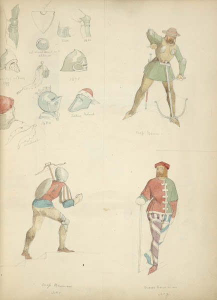 Helmets and various other pieces of armor 1400 1397 1475 1480 Cross bowman Cross