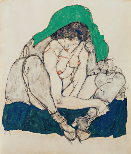 Crouching Woman with Green Headscarf 1914
