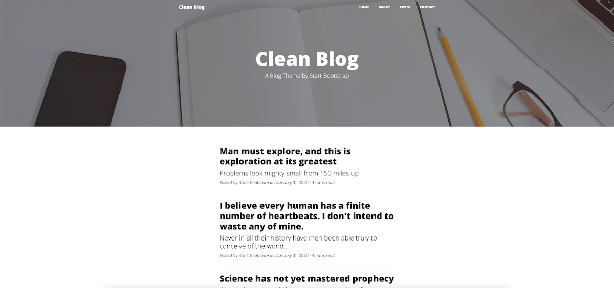 Captura de Simpleblog