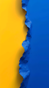 Vibrant Yellow and Blue Textured Rift Abstract Sculpture Art