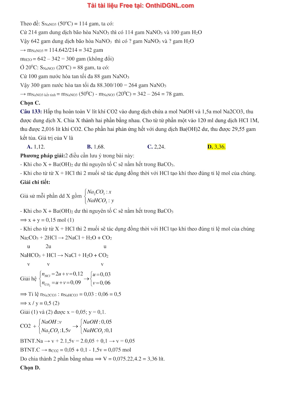 260 bài tập môn Hóa học - Ôn thi ĐGNL ĐHQG Hà Nội Phần 14
