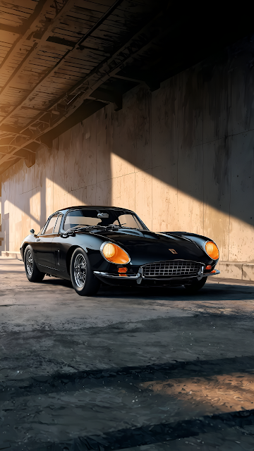 Vintage Black Sports Car Under Concrete Bridge Sunlight - Free mobile Wallpaper