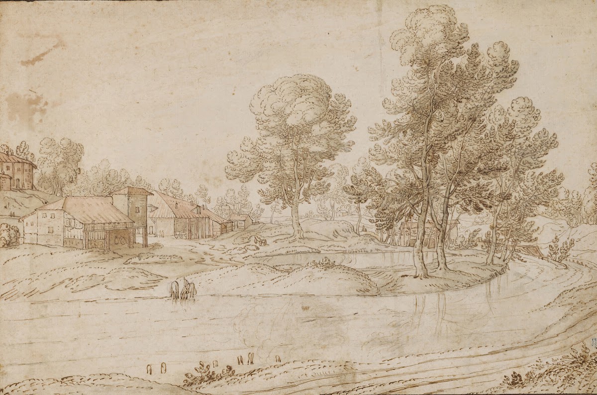 A Landscape with Houses on the Bank of a River