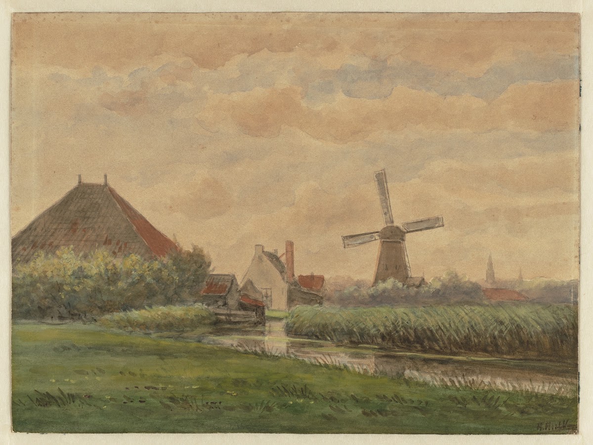 Gezicht op molen de Liefhebber 1900