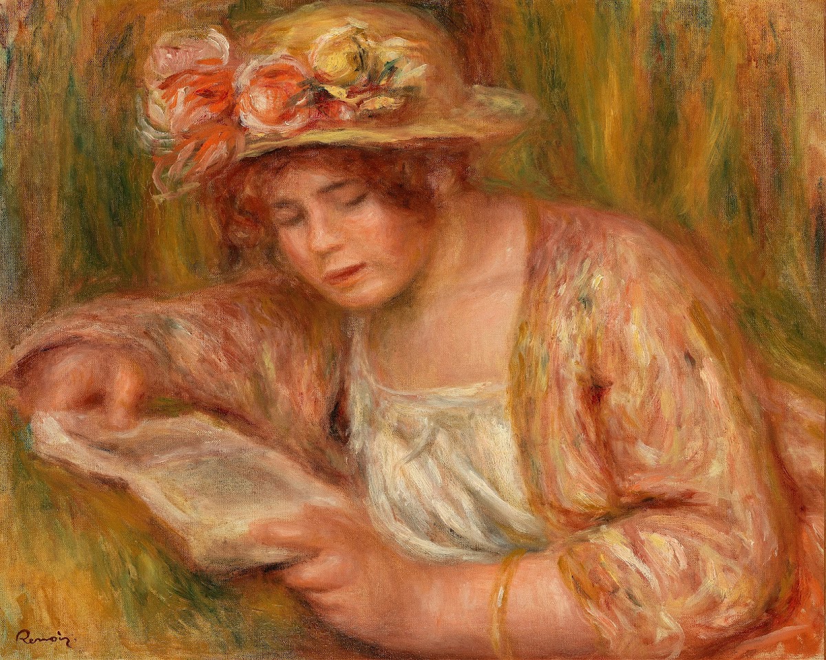 Andrée in a Hat Reading Andrée en chapeau lisant c 1918