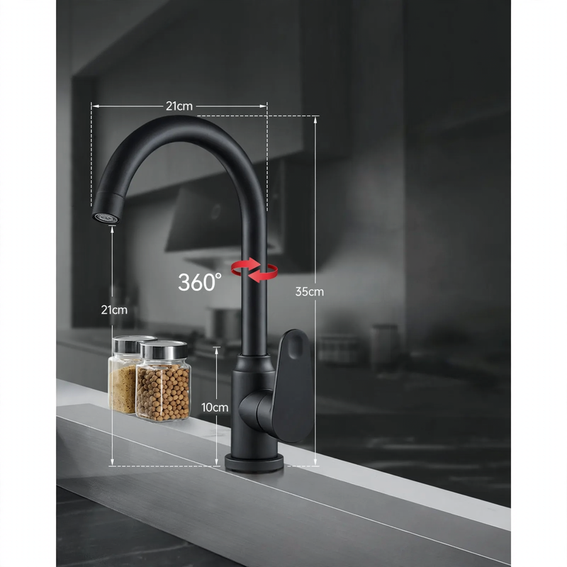 Kitchen mixing faucet with universal joint and pressure balance