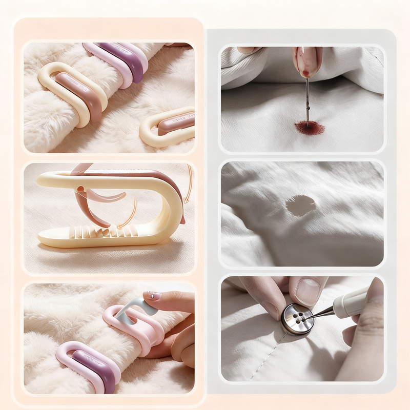 Blanket fastener without needles