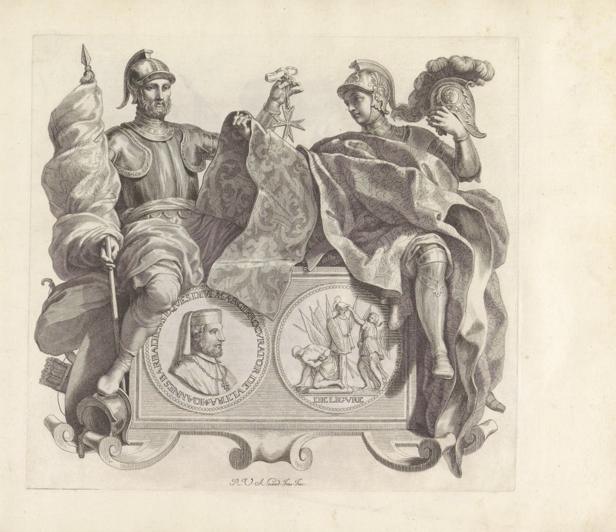 Portret van Giovanni Barbarigo en een geharnaste man en vrouw 1673 1743