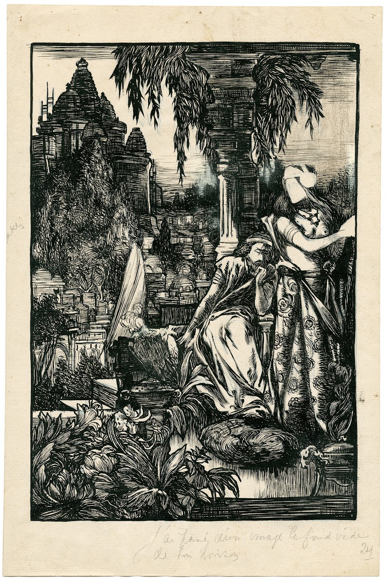 Man en vrouw op oosters kerkhof