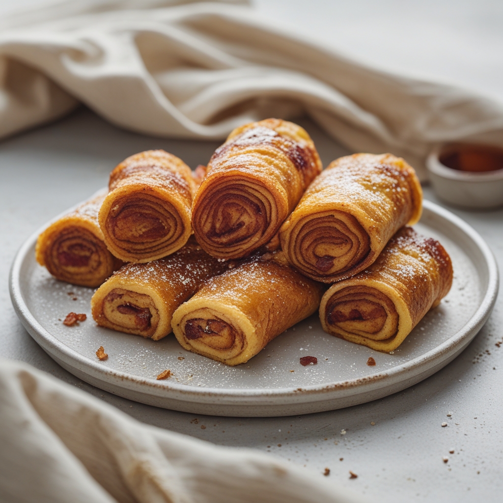 Spicy Maple Bacon Stuffed French Toast Roll-Ups
