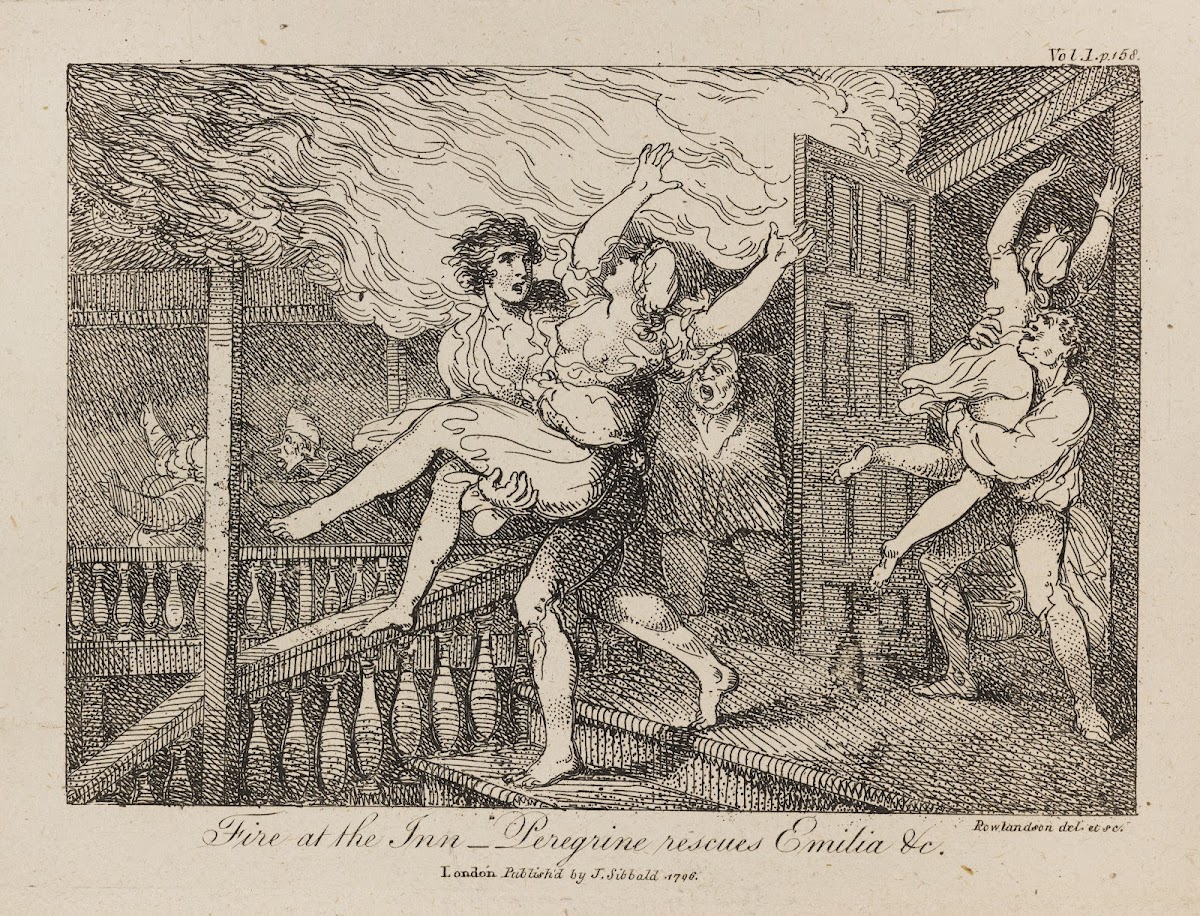 Fire at the inn  Perigrine rescues Emilia c 1796