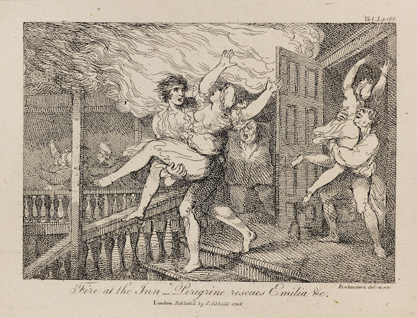 Fire at the inn  Perigrine rescues Emilia c 1796