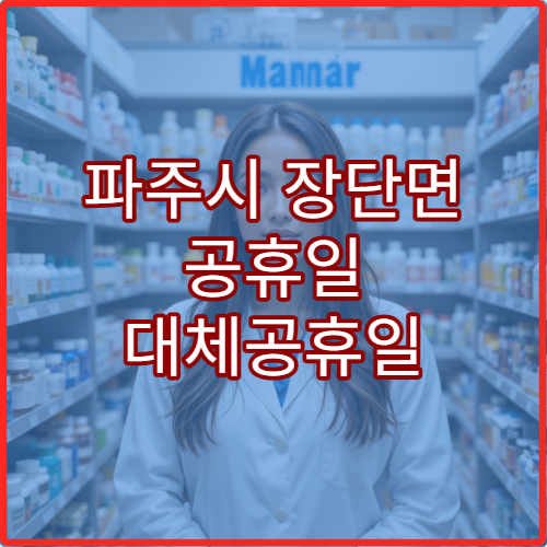 파주시 장단면 공휴일 대체공휴일 당번 약국 연휴 영업 영양제·비타민 보충