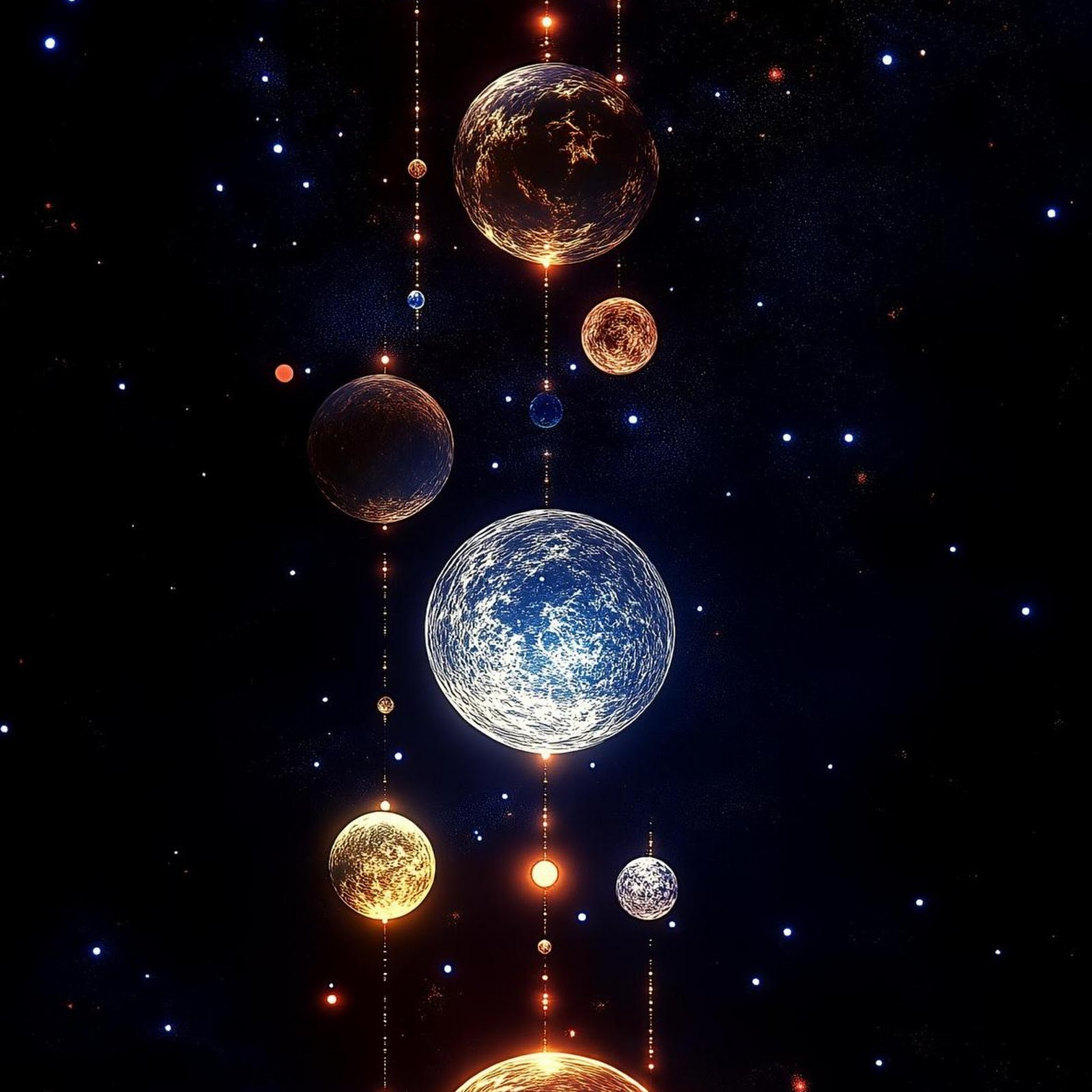Download Planets Hanging In Deep Space Full HD iPhone