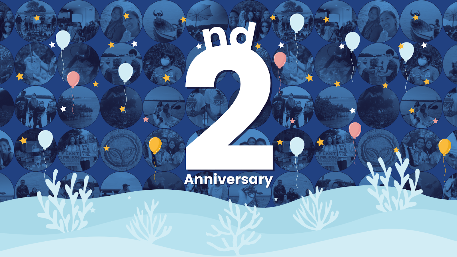 CarbonEthics second anniversary. Blue carbon ecosystem conservation, climate education, marine and estuarine mangrove, seaweed, seagrass, coral. CarbonEthics Indonesia