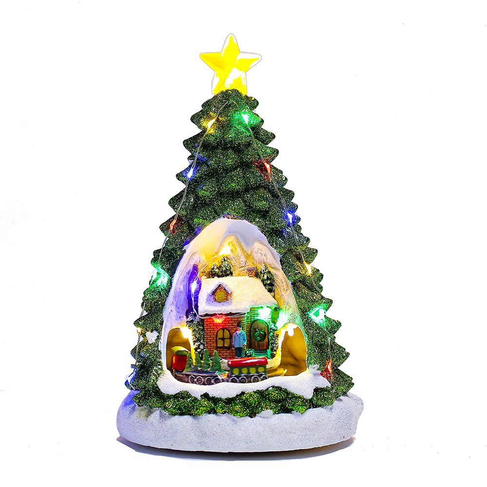 Illuminated Christmas Music Box with Music