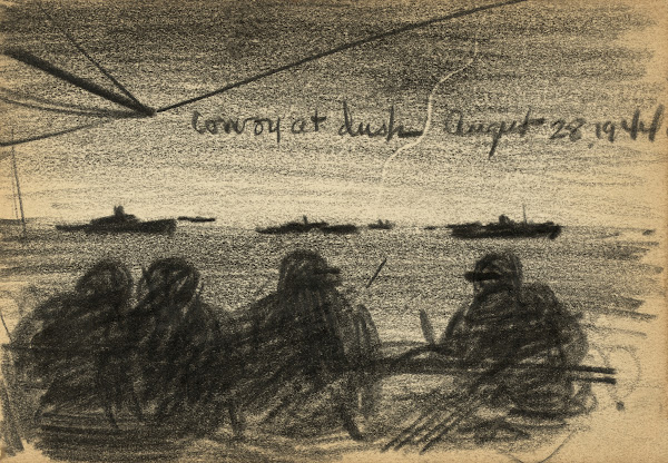 Convoy at dusk 1944