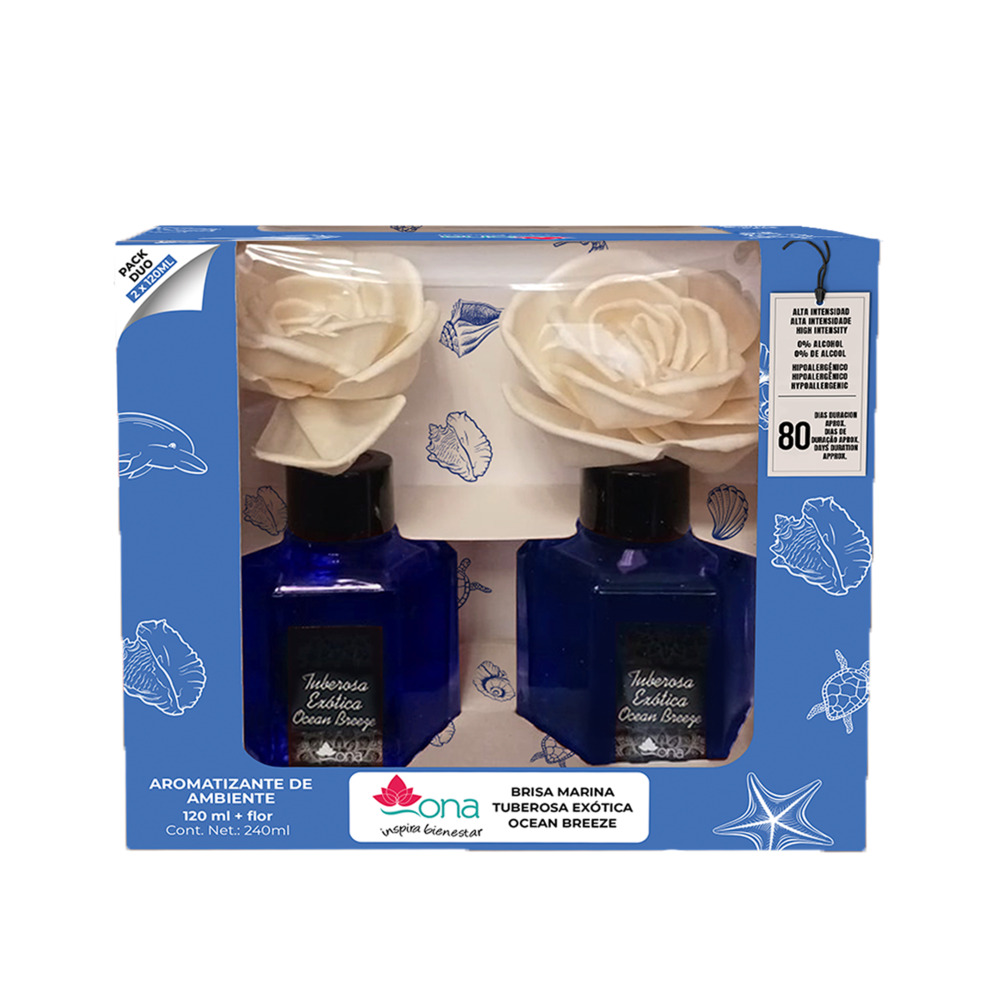 Set de flores perfumadas ONA™ aroma Tuberosa Exótica Ocean Breeze, 2 piezas