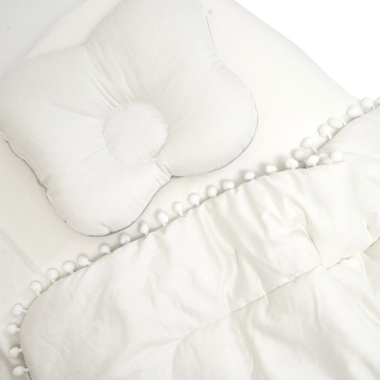 Постель 3 эл Twins велюр/сатин (одеяло, подушка ортопедическая, простынь) серый