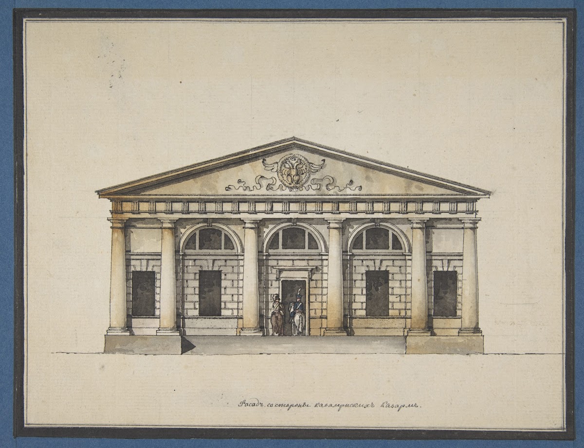 Project for the Riding School of the Horse Guards in Saint Petersburg  Elevation