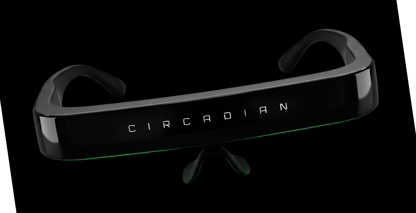 &Oacute;culos CIRCADIAN com logo iluminado e luz verde