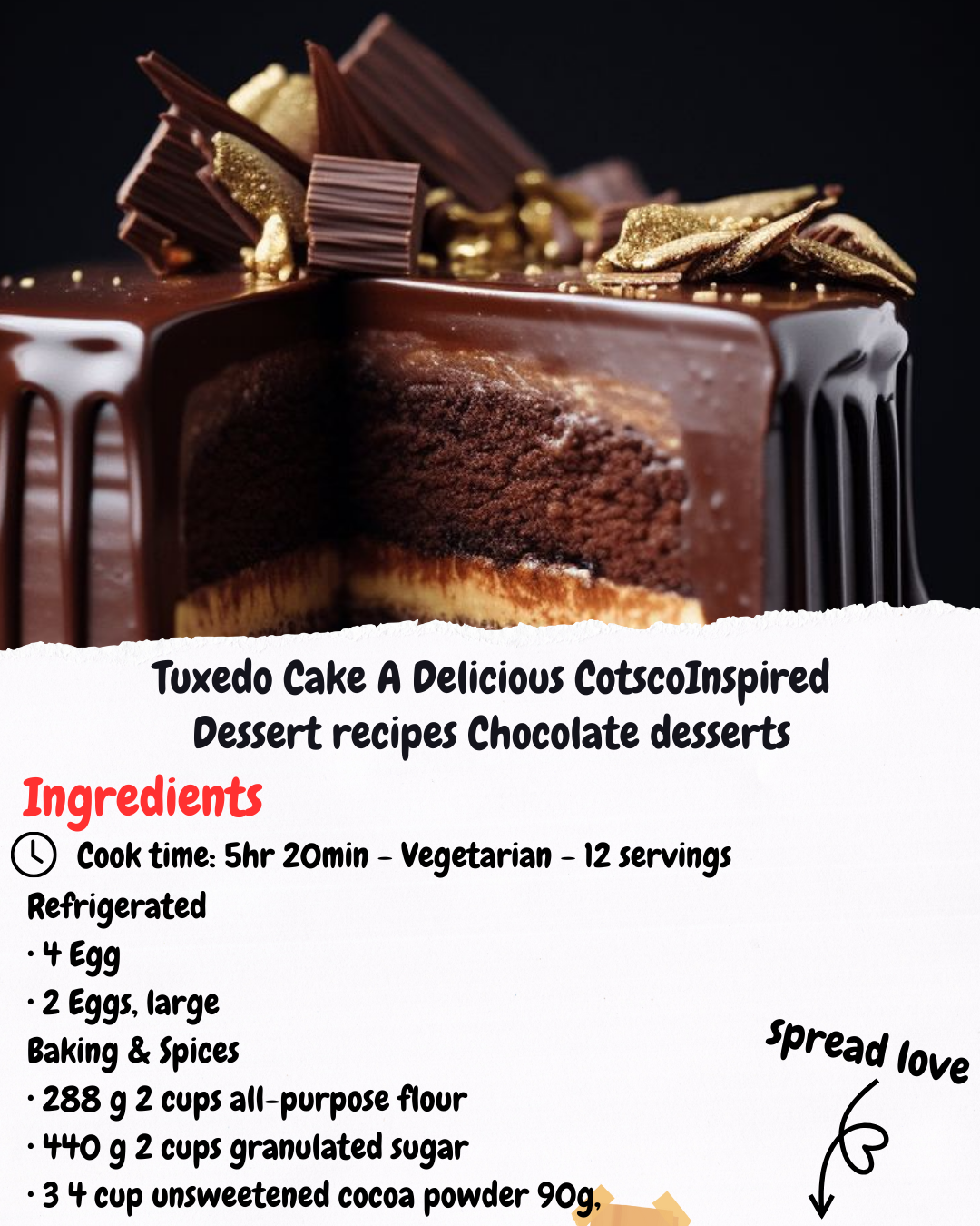 Tuxedo Cake A Delicious CotscoInspired Dessert recipes Chocolate desserts