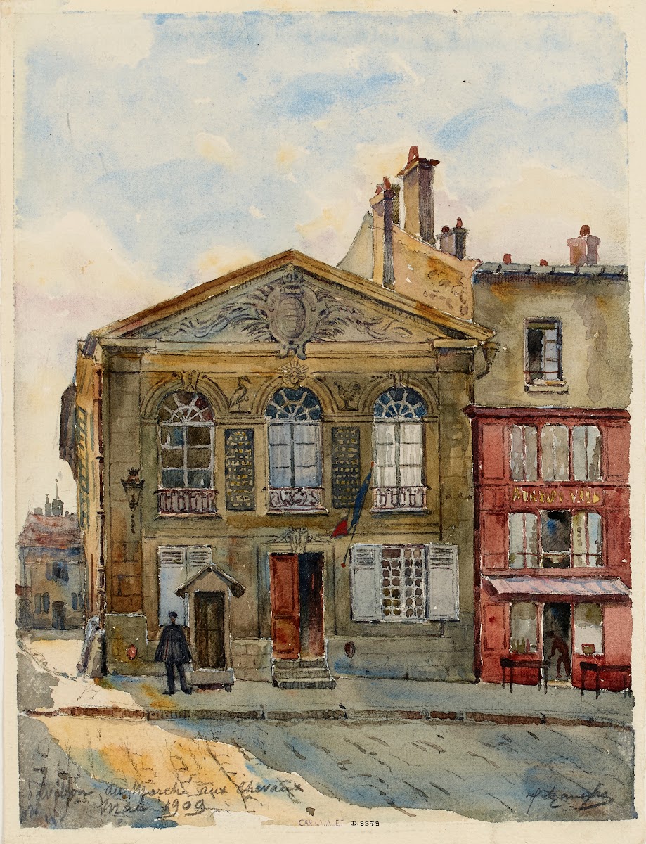 Le pavillon de police du Marché aux chevaux rue Geoffroy Saint Hilaire 1909