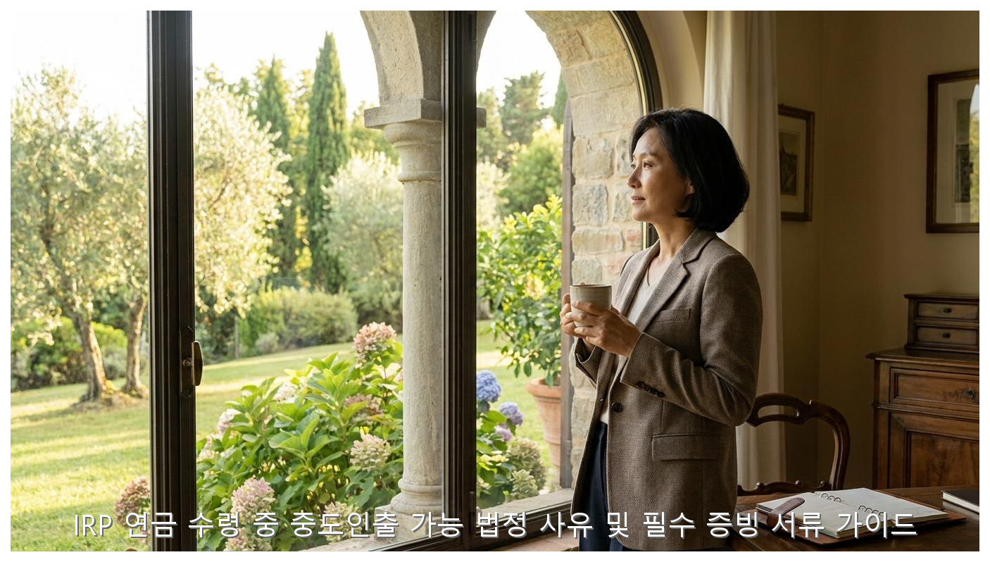 IRP 연금 수령 중 중도인출 가능한 법정 사유 및 필수 증빙 서류 가이드 핵심 안내 및 분석 인포그래픽 (4)