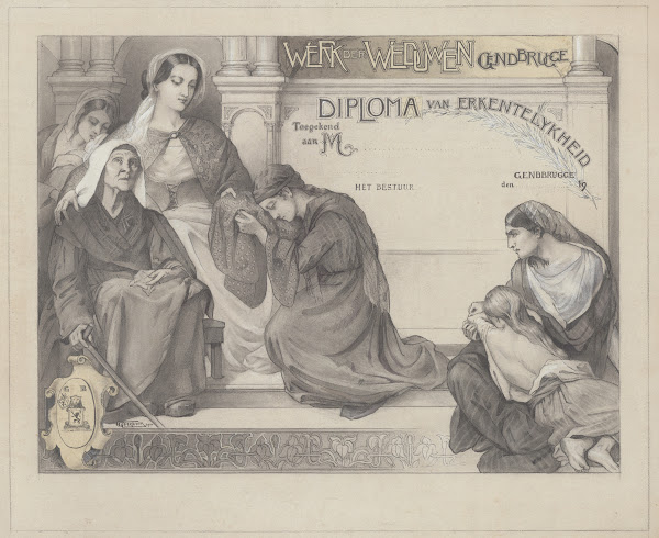 Ontwerp Voor Diploma Werk Der Weduwen Gendbrugge 1901