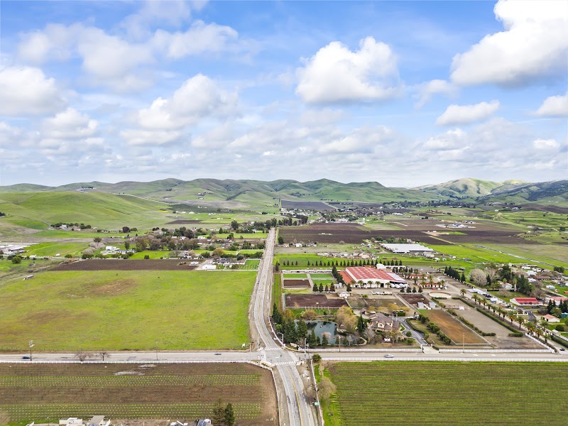 Aerial over wine country vineyards — Tesla Road, shot by 3 Eye Media