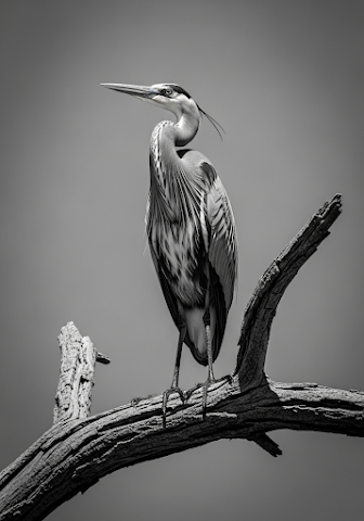 Monochromatic Great Heron Portrait