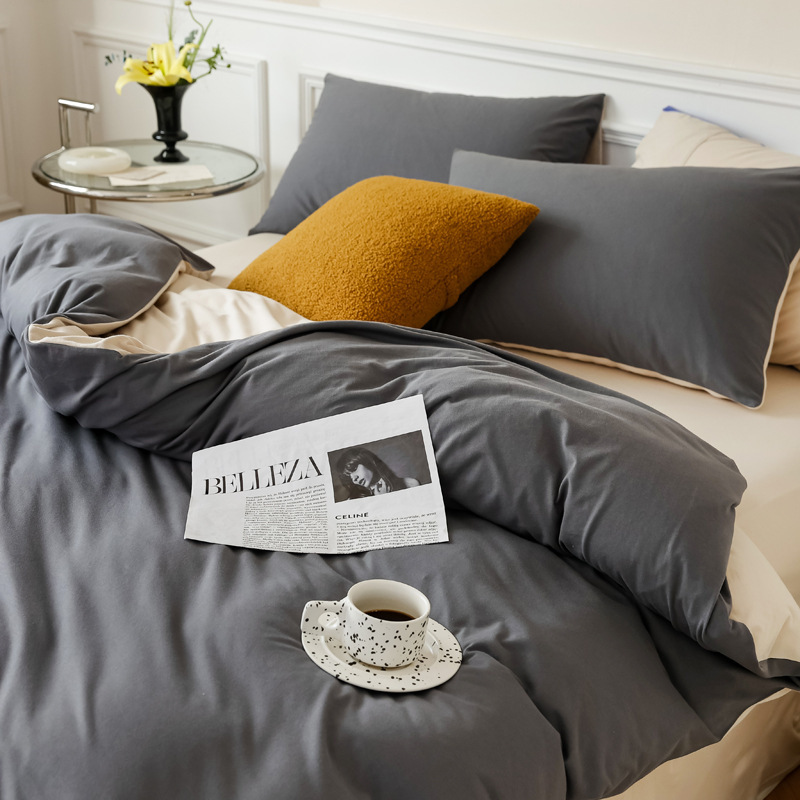 Jersey Cotton Bed Linen Set, 4-piece, soft
