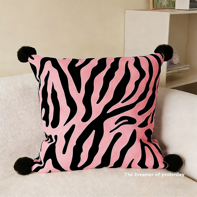 Kissen mit Zebra- und Leopardenmuster, Polyester, waschbar
