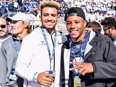 Julian Fleming and Saquon Barkley