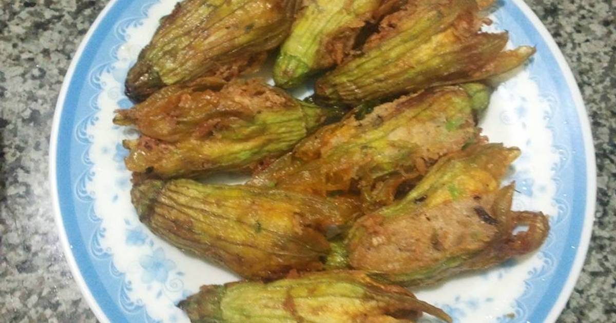 Bông bí nhồi đậu hũ chiên giòn
