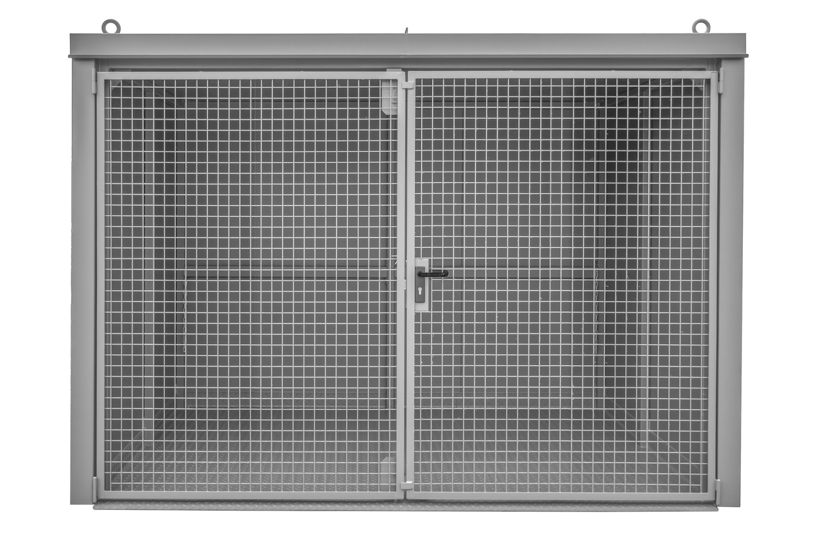 Gasflessen-container GFC-B M5, gelakt, Muisgrijs