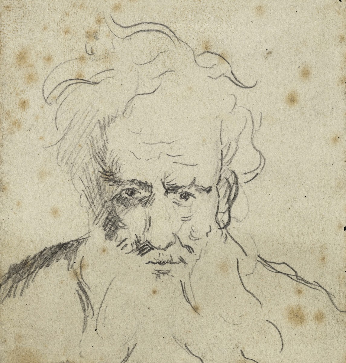 Tête de vieillard barbu de face 1896