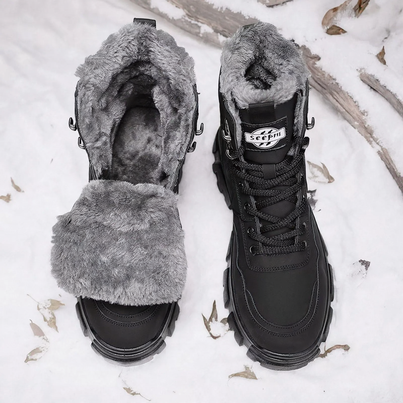 Men's winter boots, lined, water-repellent