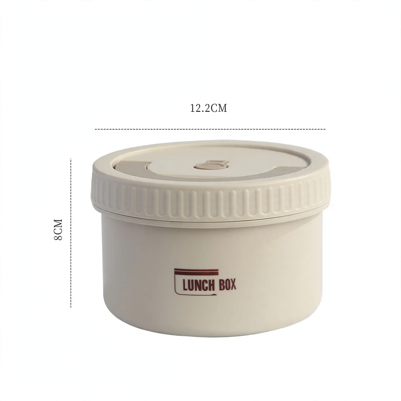 Edelstahl-Lunchbox, rund, 470–600 ml, mit Deckel