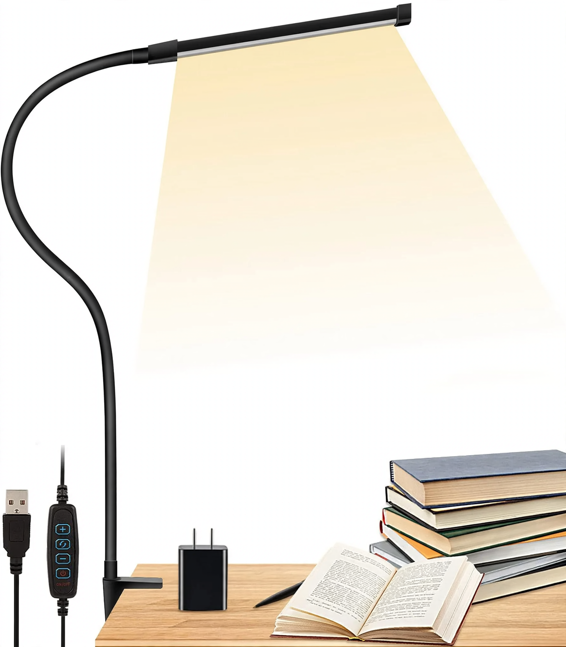 LED clip light with long arm, 60 cm