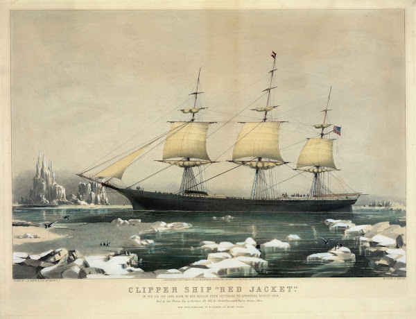 Clipper ship Red Jacket In the ice off Cape Horn on her passage from Australia t