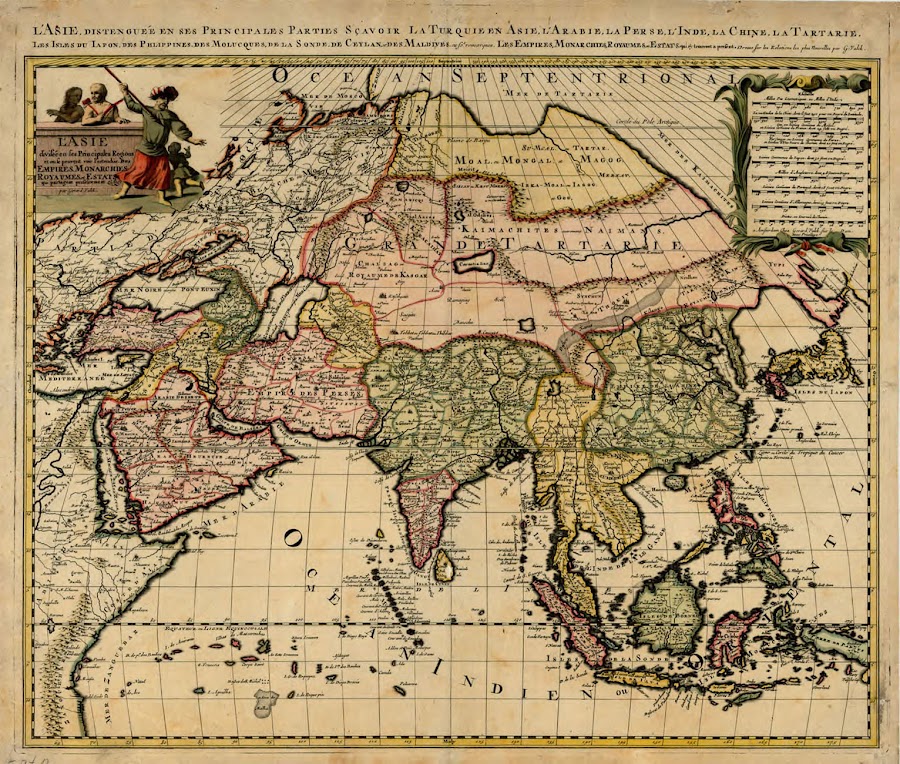 1700_L'Asie Divisee En Ses Principales Regions Et Ou Se Peuvent Voir L'Estendue, des Empires, Monarchies, Royaumes, et Estats qui partagent presentement